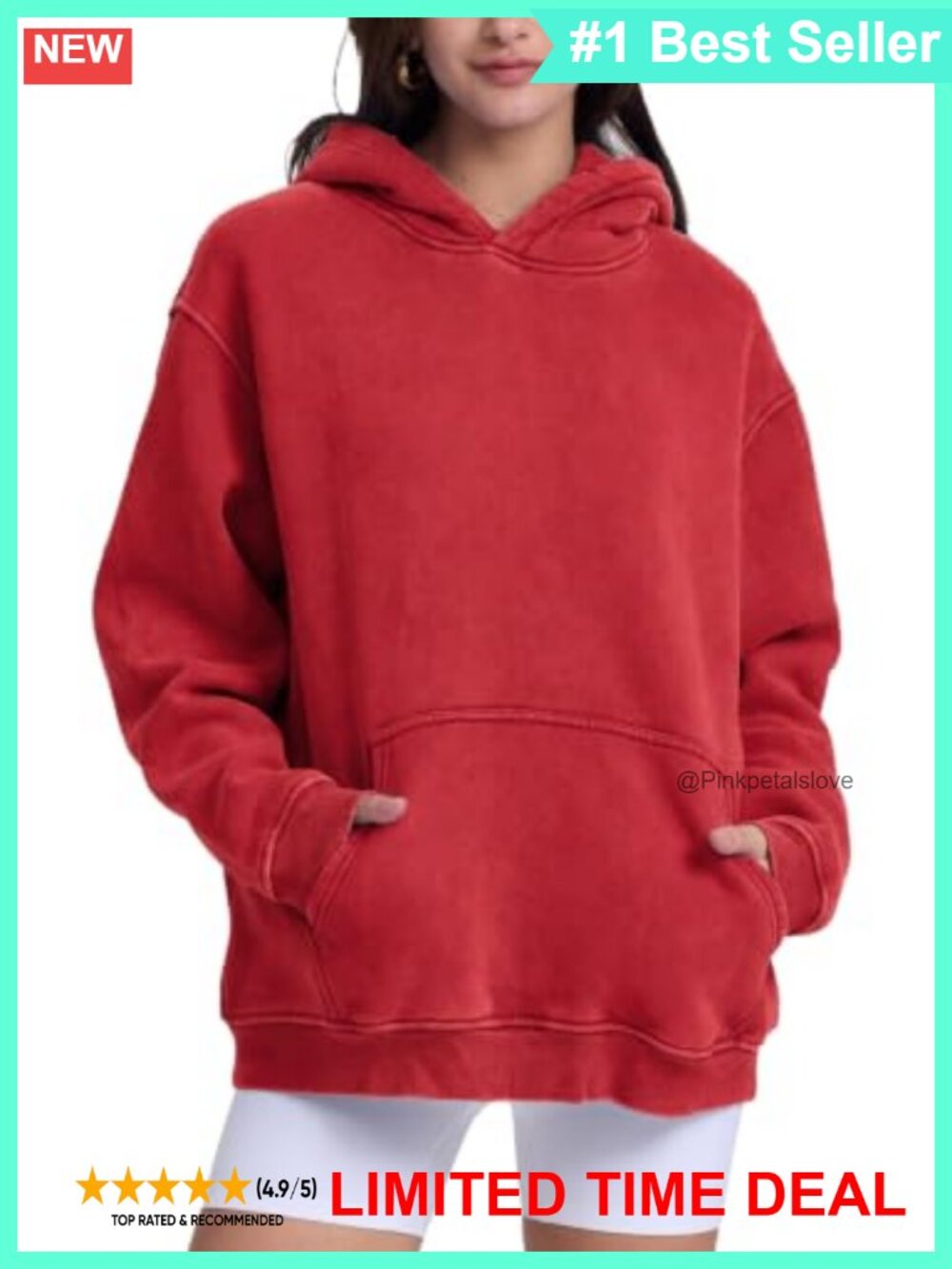 Oversized Acid Wash Hoodie Heavyweight Fleece Cotton Unisex Vintage Sweatshirt